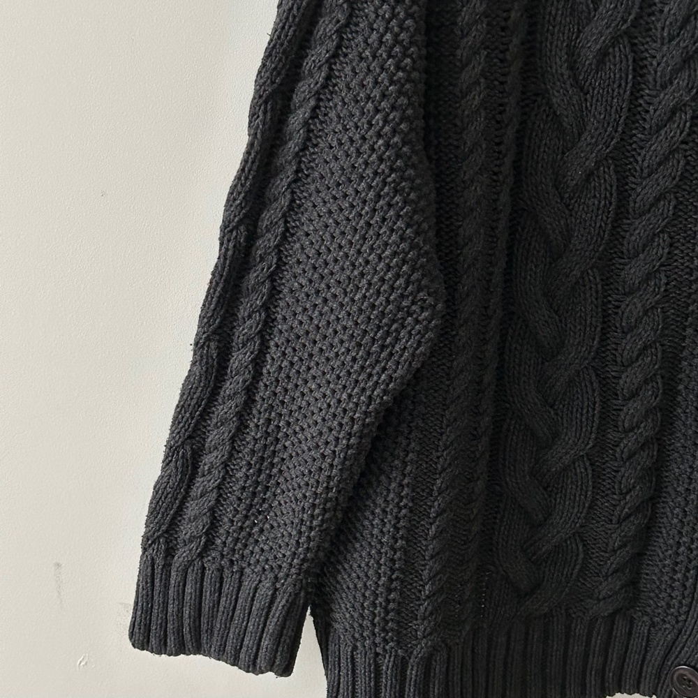 Quince 100% Organic Cotton Oversized Gray Cable Cardigan - Picture 5 of 16